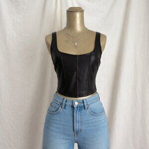 Altar'd State Faux Leather Corset Tank XS